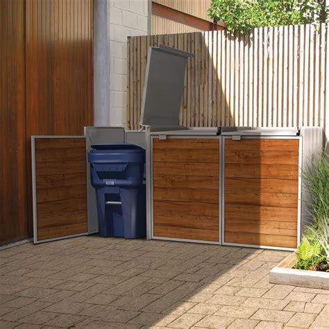 metal trash bin enclosure|residential trash can enclosures outdoor.